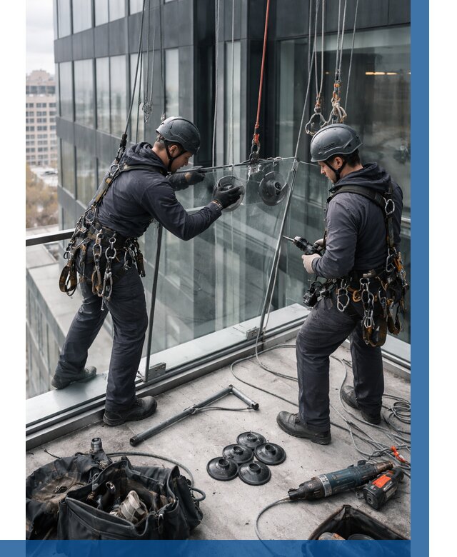 Монтаж стеклянных ограждений в Кирове от 2591 р. | ВЫСОТНИК-Кри