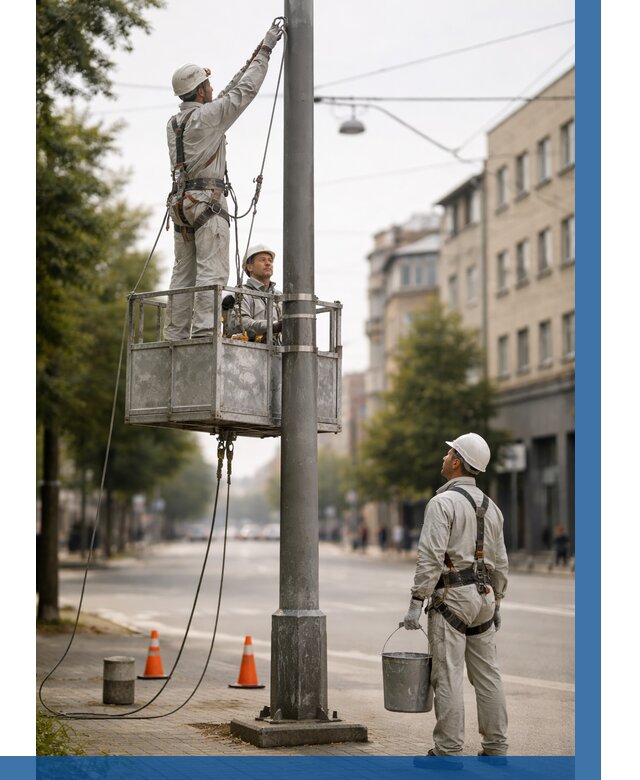 Покраска опор освещения в Кирове от 5181 р. | ВЫСОТНИК-Кри