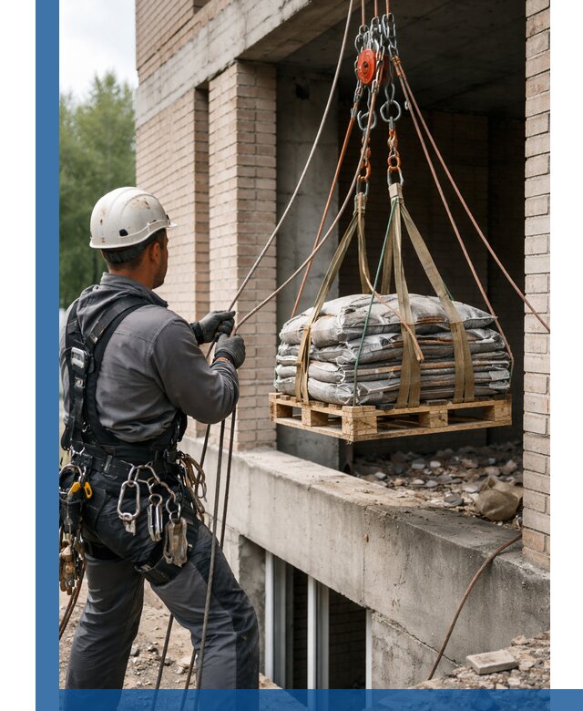 Подъем материалов на этаж веревками в Кирове оперативно