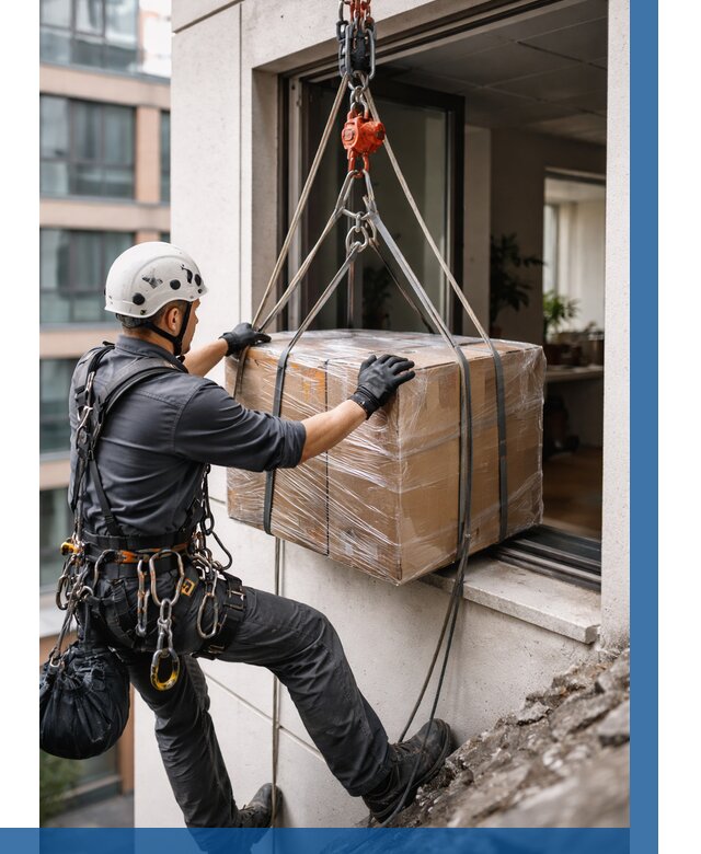 Подъем груза через окно в Кирове от 4663 р. | ВЫСОТНИК-Кри