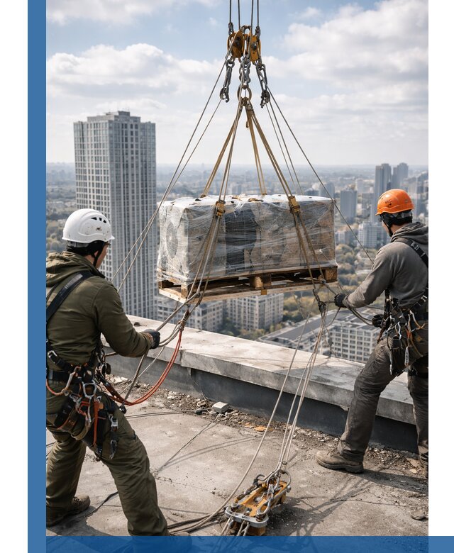 Подъем и монтаж крупногабаритных грузов на крышу в Кирове