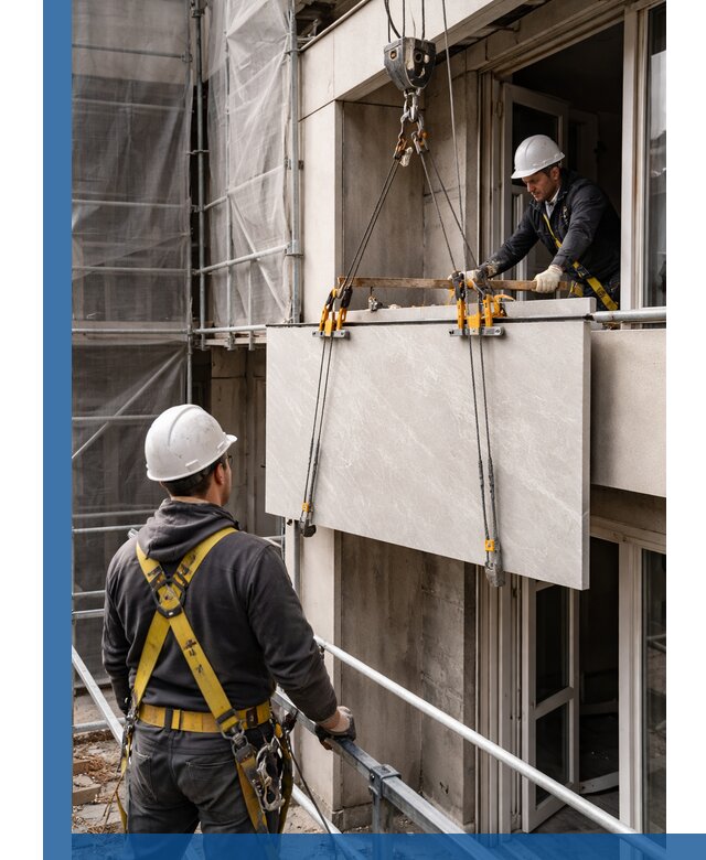 Подъем керамогранита на этаж в Кирове грузчиками и техникой