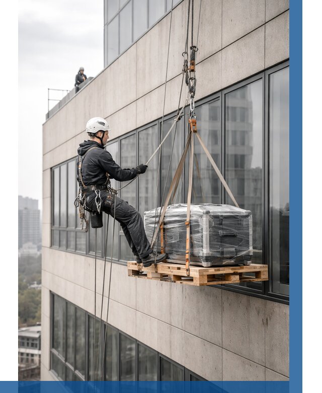 Спуск груза по фасаду в Кирове от 3627 р. | ВЫСОТНИК-Кри