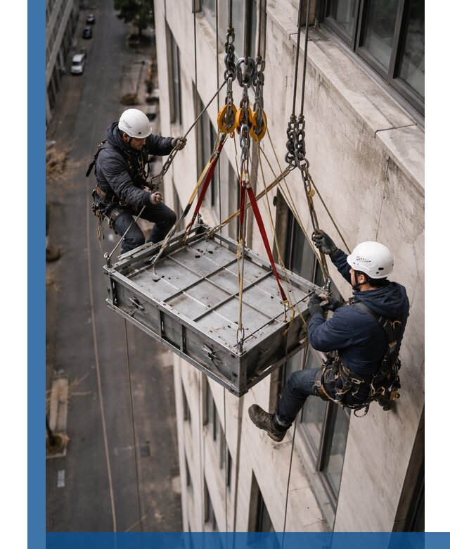 Спуск и подъем грузов по фасаду в Кирове для зданий