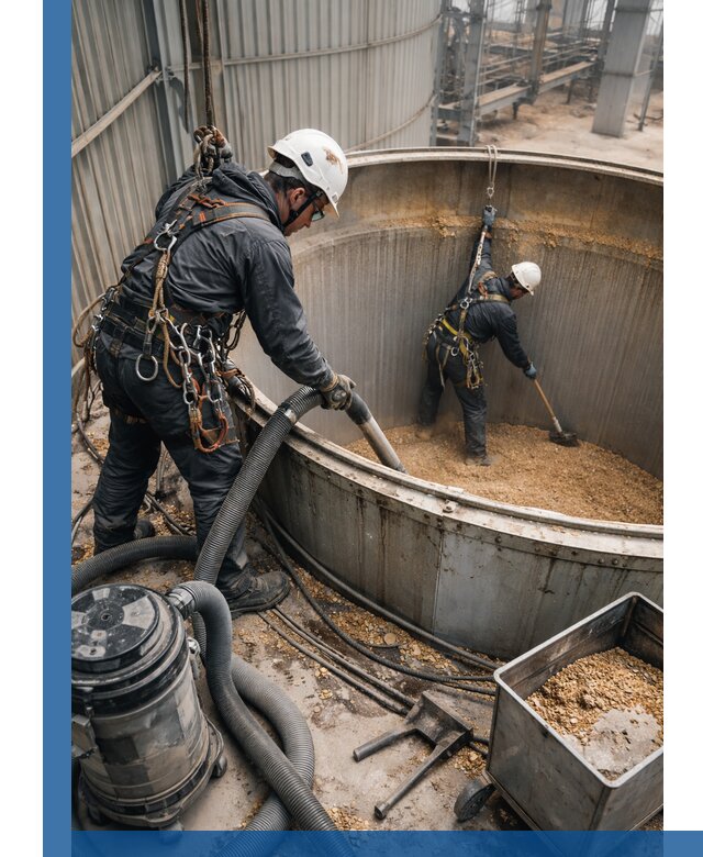 Профессиональная чистка зерновых бункеров в Кирове с выездом