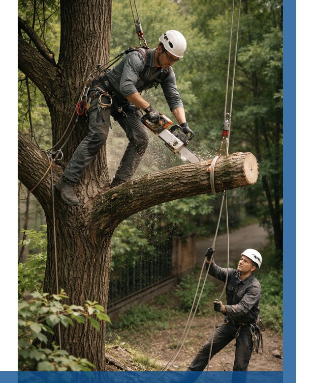 Спил деревьев альпинистами в Кирове от 8290 р. | ВЫСОТНИК-Кри