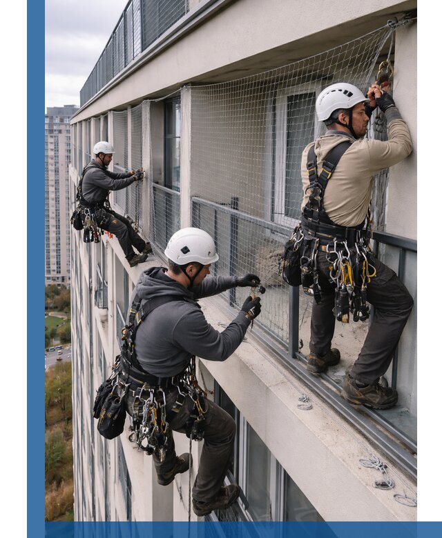 Профессиональный монтаж защитной сетки от птиц в Кирове