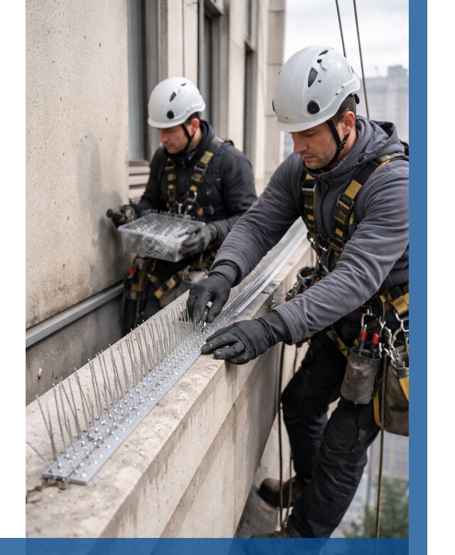 Установка шипов от птиц в Кирове от 881 р. | ВЫСОТНИК-Кри